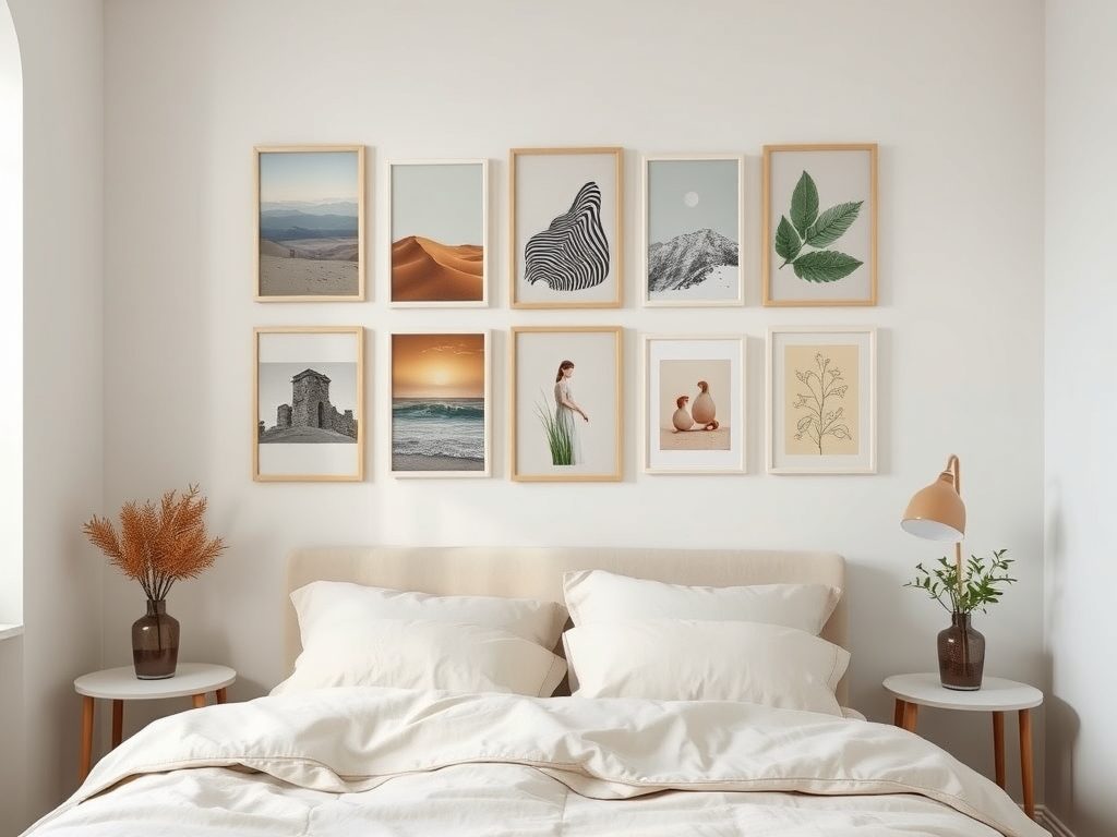 Galeria plakatów w sypialni: jak stworzyć spójną i relaksującą dekorację bez chaosu