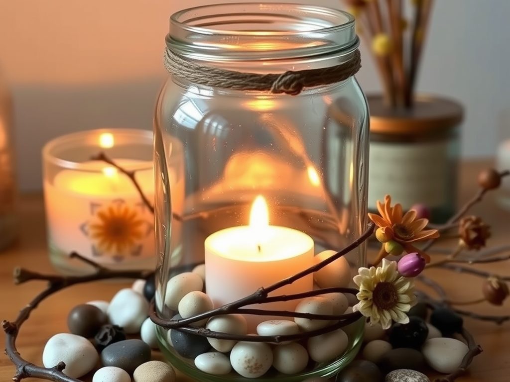 Świeczniki ze słoika DIY: jak stworzyć efektowne dekoracje krok po kroku z naturalnymi dodatkami i bezpiecznym użytkowaniem